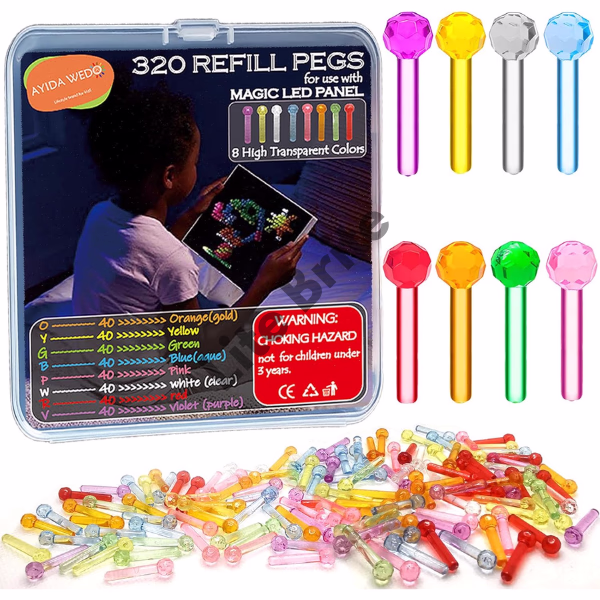 Lite Brite Pieces 320 Color Glow Peg Replacement Pack